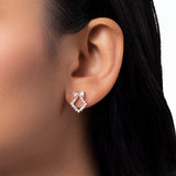 Rose Gold Bow Tie Zircon Studs (Earrings) Dhanaza