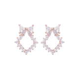 Rose Gold Bow Tie Zircon Studs (Earrings) Dhanaza