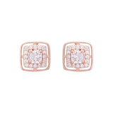 Rose Gold Boxed Zircon Studs (Earrings) Dhanaza