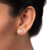 Rose Gold Boxed Zircon Studs (Earrings) Dhanaza