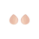 Rose Gold Brushed Leaf Studs (Earrings) Dhanaza