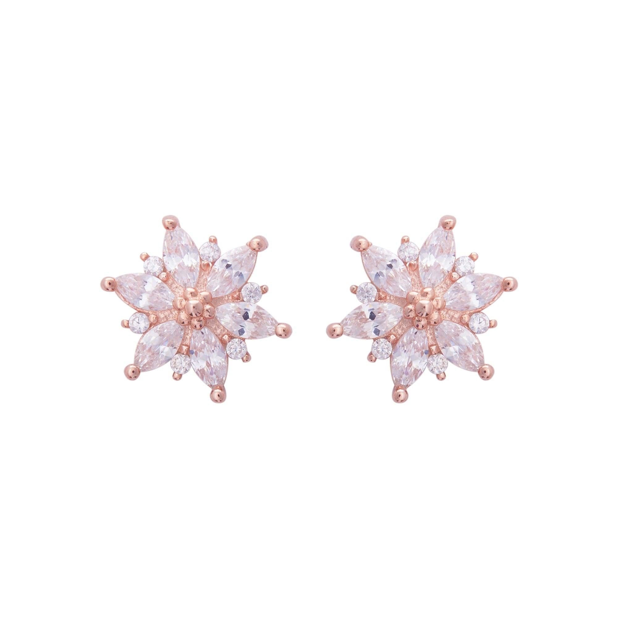 Rose Gold Classic Petals Studs (Earrings) Dhanaza