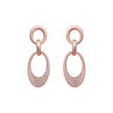 Rose Gold Crescent Zircons Earrings Dhanaza