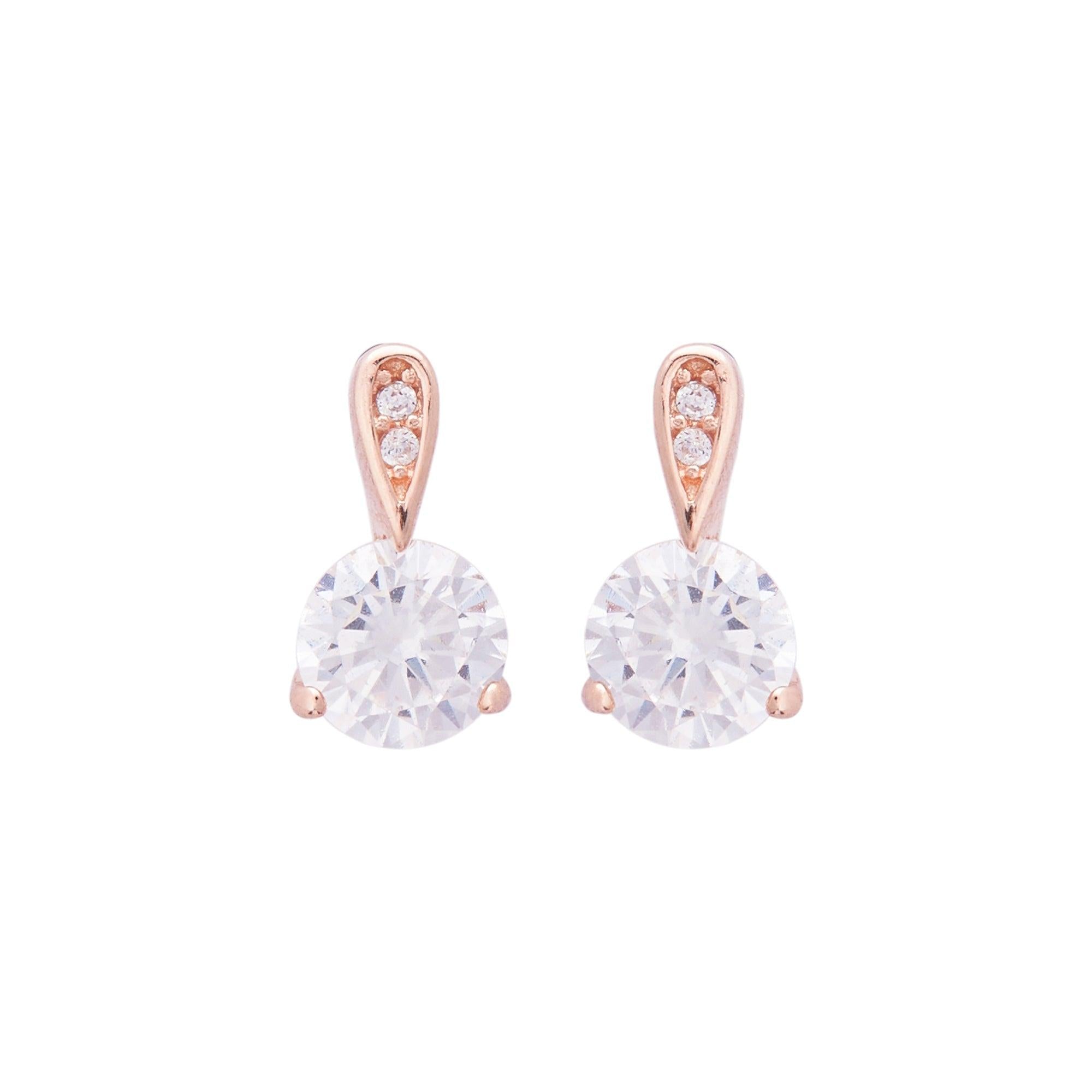 Rose Gold Floating Solitare Studs (Earrings) Dhanaza