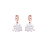 Rose Gold Floating Solitare Studs (Earrings) Dhanaza