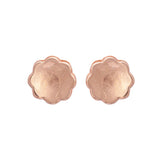 Rose Gold Glossy Flower Studs (Earrings) Dhanaza