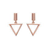 Rose Gold Hanging Triangle Earrings Dhanaza