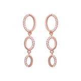 Rose Gold Oval Trio Zircon Earrings Dhanaza