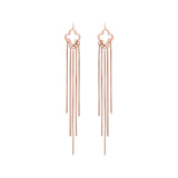Rose Gold Quatrefoil Strings Earrings Dhanaza