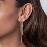 Rose Gold Quatrefoil Strings Earrings Dhanaza