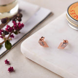 Rose Gold Spear Head Zircon Studs (Earrings) Dhanaza