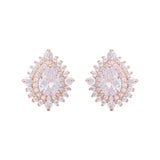 Rose Gold Teardrop Zircon Studs (Earrings) Dhanaza