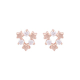 Rose Gold Tristar Zircon Studs (Earrings) Dhanaza