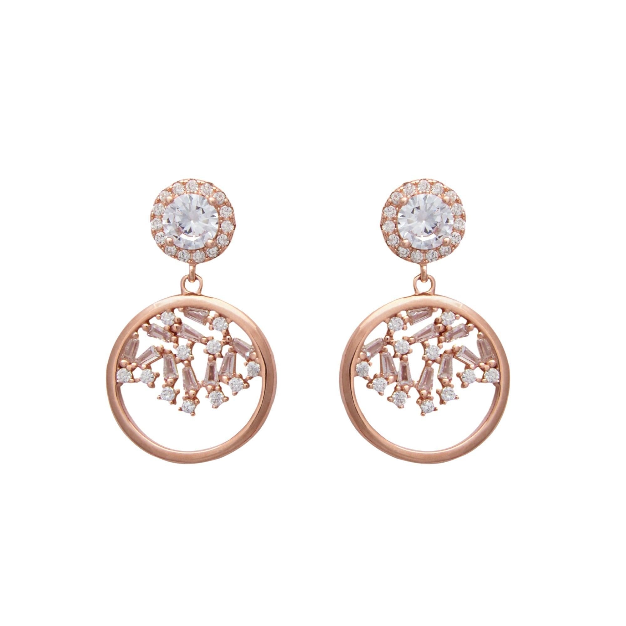 Rose Gold Zircon Chaos Earrings Dhanaza