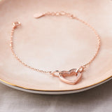 Rose Gold Zircon Heart Bracelet Dhanaza