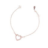 Rose Gold Zircon Heart Bracelet Dhanaza