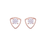 Rose Gold Zircon Shield Studs (Earrings) Dhanaza