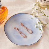 Rose Gold Zircon String Earrings Dhanaza