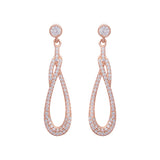 Rose Gold Zircon String Earrings Dhanaza