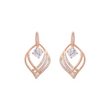 Rose Gold Zircon Waves Earrings Dhanaza