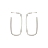 Silver Bold Box Hoops (Earrings) Dhanaza