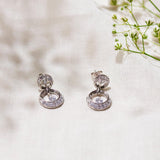 Silver Crescent Zircon Earrings Dhanaza