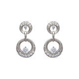 Silver Crescent Zircon Earrings Dhanaza