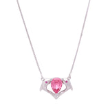 Silver Dolphin Crystal Heart Necklace Dhanaza