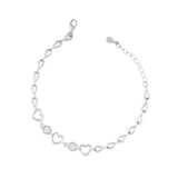 Silver Heart and Flower Bracelet Dhanaza