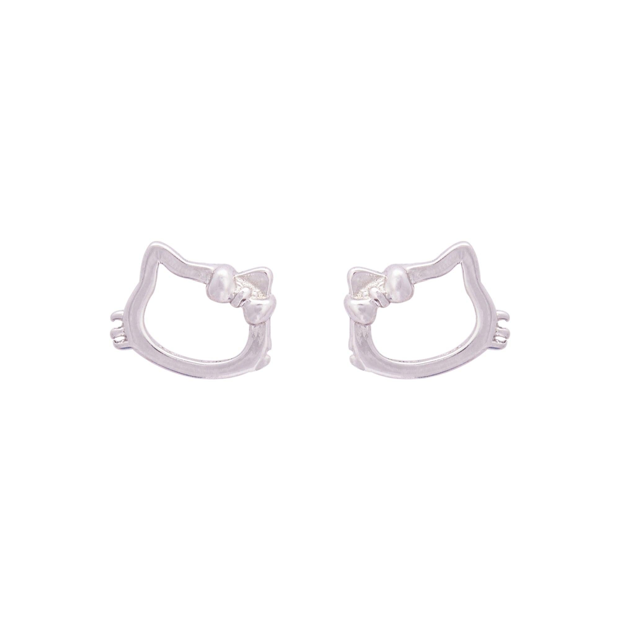 Silver Hello Kitty Studs (Earrings) Dhanaza