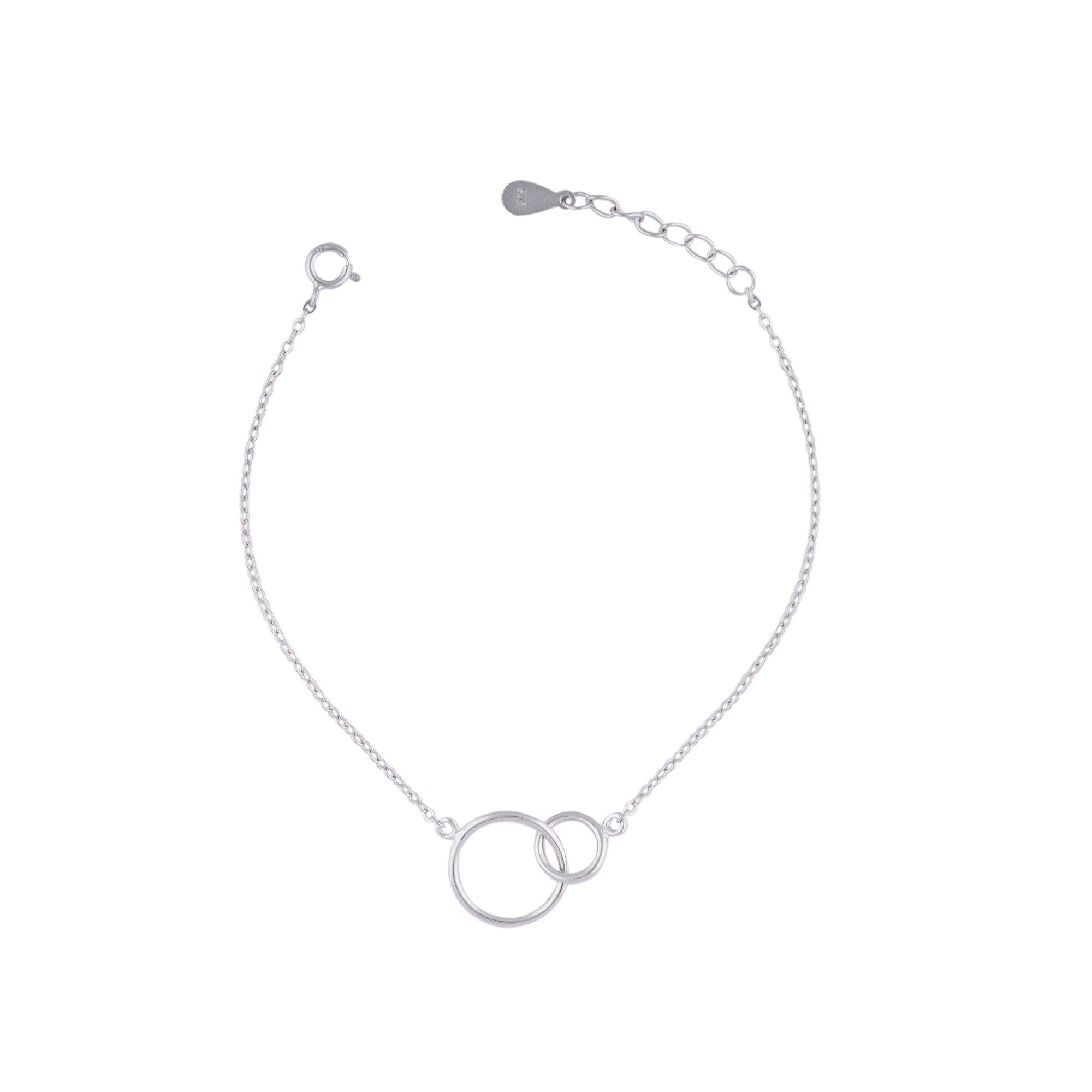 Silver Linked Rings Bracelet Dhanaza