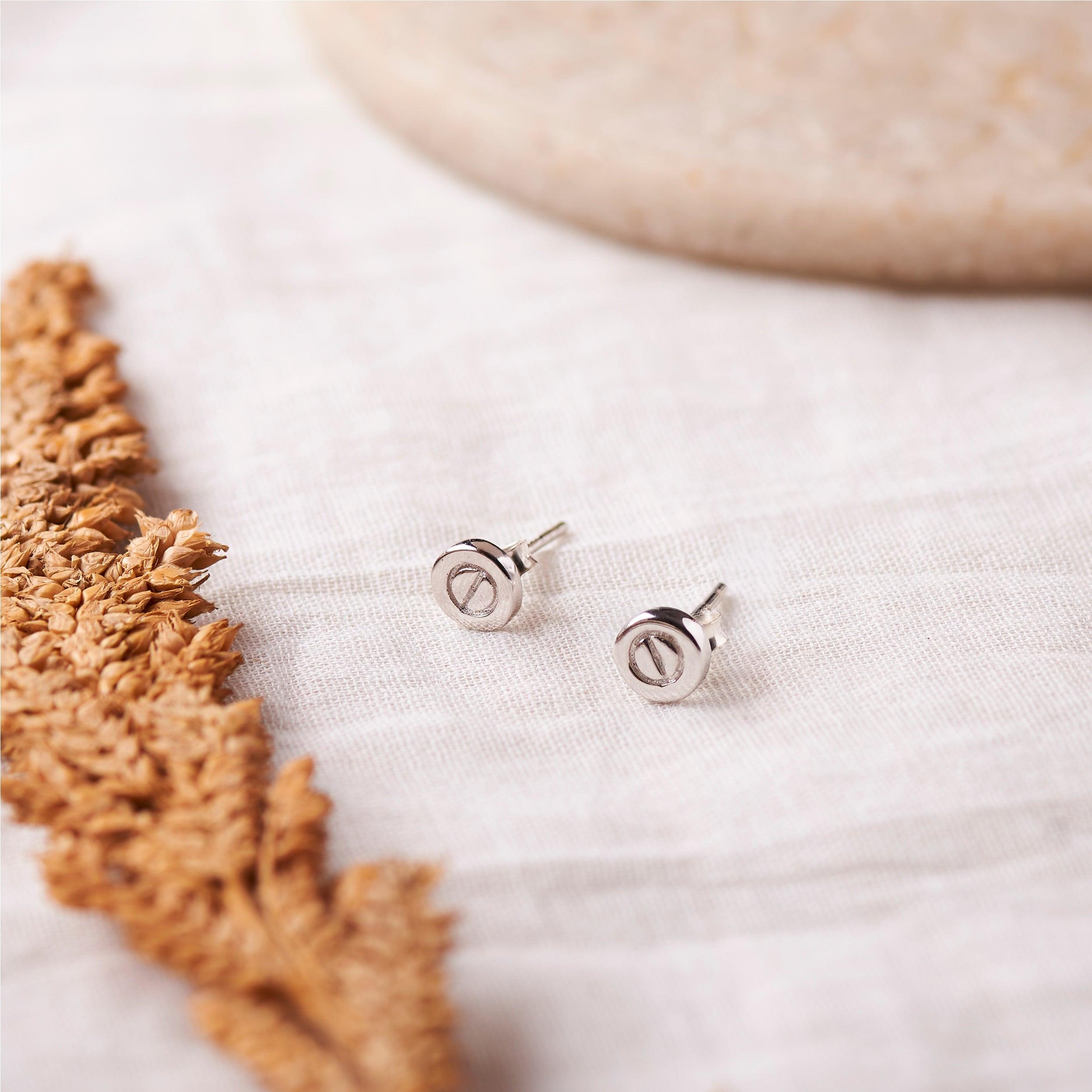 Silver Minimal Dots Studs Dhanaza