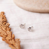 Silver Minimal Dots Studs Dhanaza