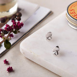 Silver Minimal Mushroom Studs (Earrings) Dhanaza