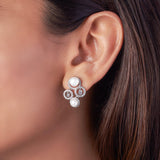 Silver Rings of Zircon Earrings Dhanaza