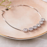 Silver Sqaure Crystals Zircon Bracelet Dhanaza