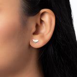 Silver Tiny Whale Fin Studs Dhanaza