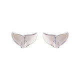 Silver Tiny Whale Fin Studs Dhanaza