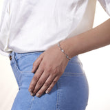 Silver Zircon Dot Trio Bracelet Dhanaza