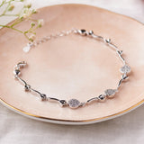 Silver Zircon Dot Trio Bracelet Dhanaza