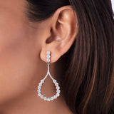 Silver Zircon Flowers Earrings Dhanaza