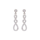 Silver Zircon Infinity Dance Earrings Dhanaza