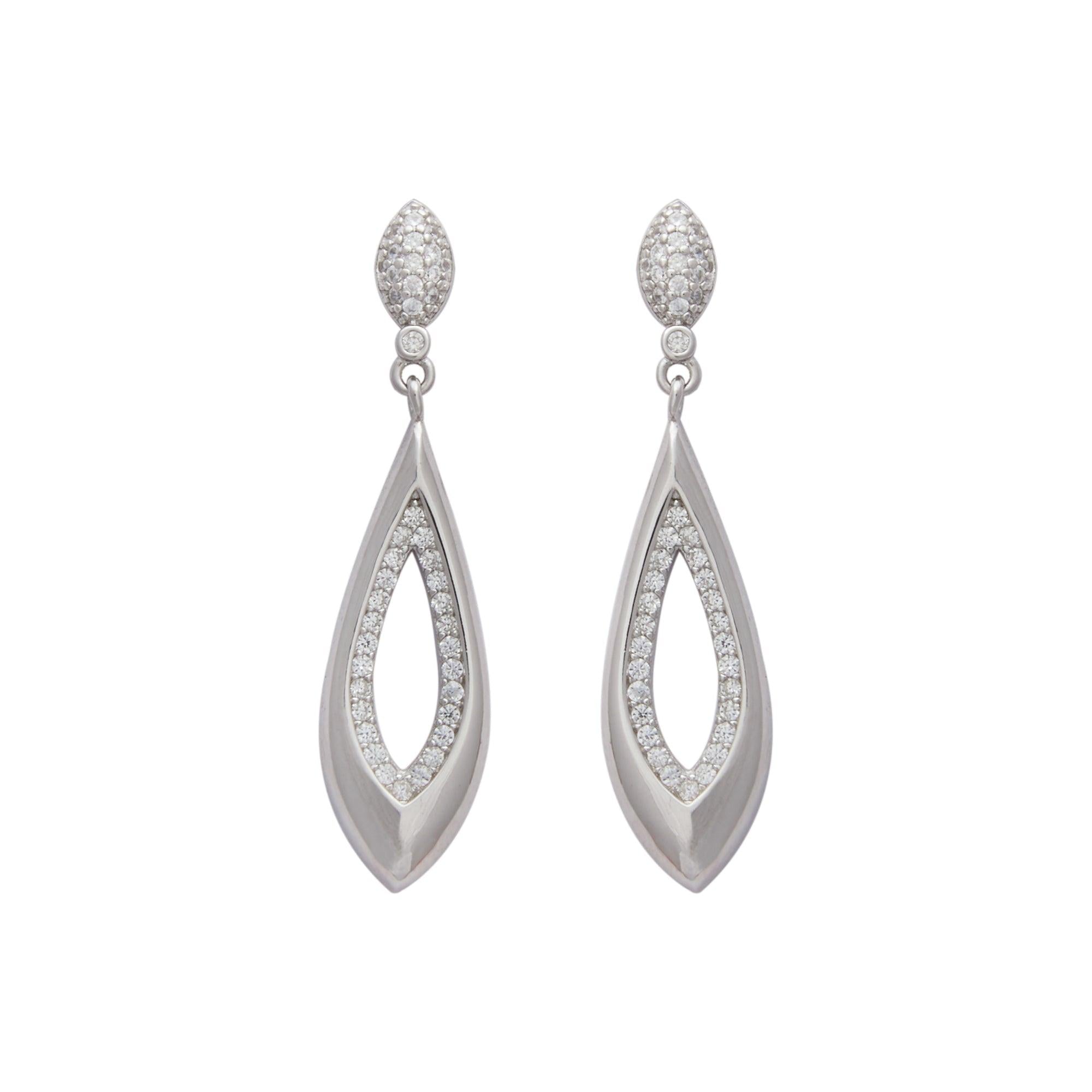 Silver Zircon Inlay Fish Earrings Dhanaza