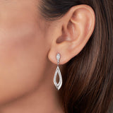 Silver Zircon Inlay Fish Earrings Dhanaza