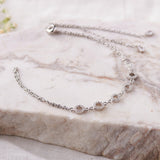 Silver Zircon Rings Bracelet Dhanaza