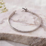 Silver Zircon String Bracelet Dhanaza