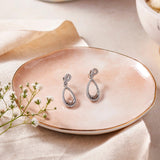 Silver Zircon Teardrop Earrings Dhanaza