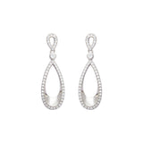 Silver Zircon Teardrop Earrings Dhanaza