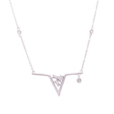 Silver Zircon Trench Necklace Dhanaza