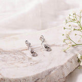 Silver Zircon Waterdrop Earrings Dhanaza